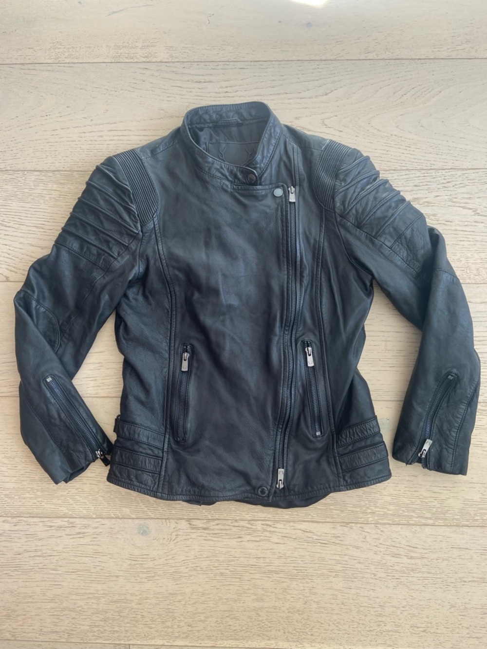 BOD & CHRISTENSEN Black Leather Moto Jacket Women Medium Soft Leather EUC - Picture 3 of 10